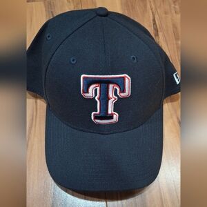 New Era Black Cap Texas Rangers Stretch Fit Med/large
